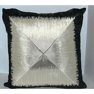 Sherry Kline Luxury Decorative Throw Pillow Black & Silver Metallic  Modern Glam